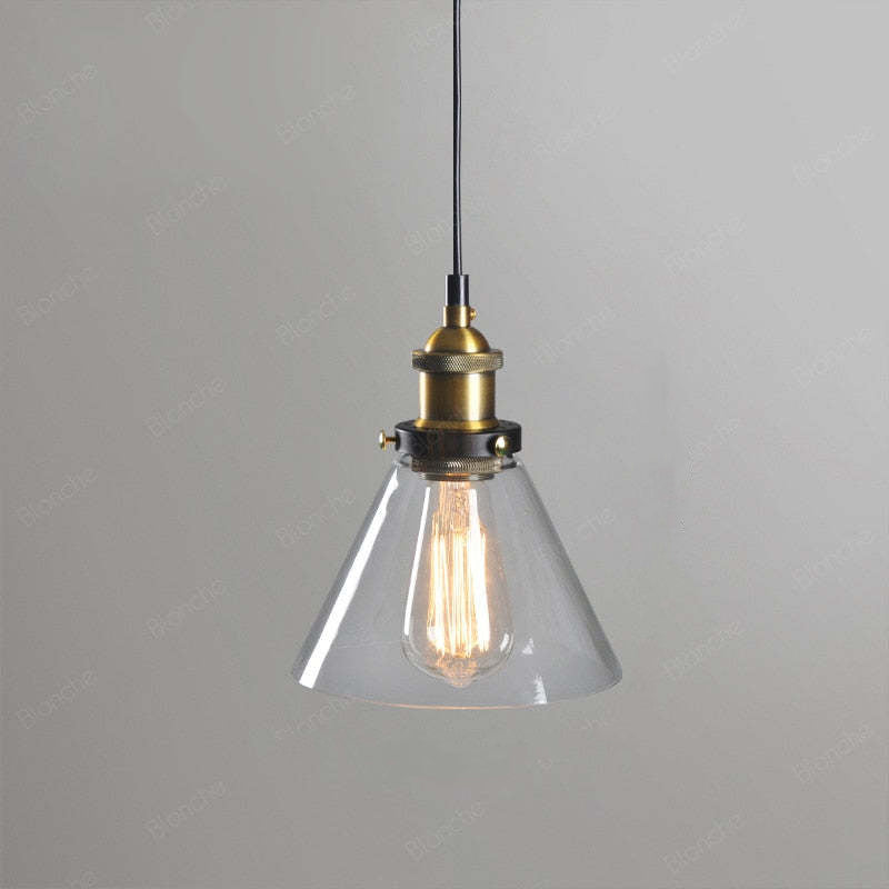 June suspension Industriel en Verre. Clair/Ambre/Gris Fumé - Neutralighting