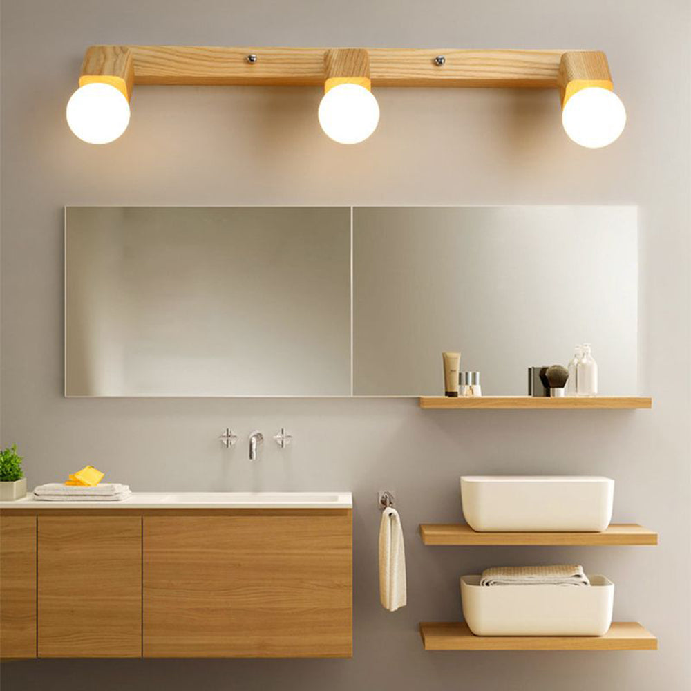 Winna Applique Murale LED Carrée Globe Réglable Naturelle Métal/Bois - Neutralighting