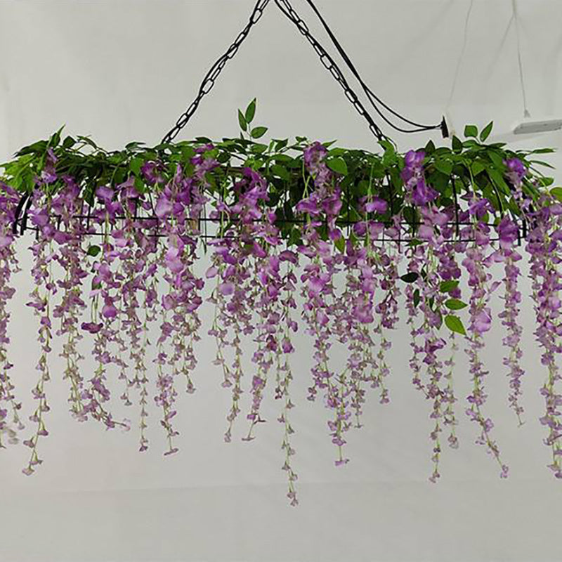 Ritta Rectangulaire Fleur Suspension Rose Métal Salle à Manger Salon - Neutralighting