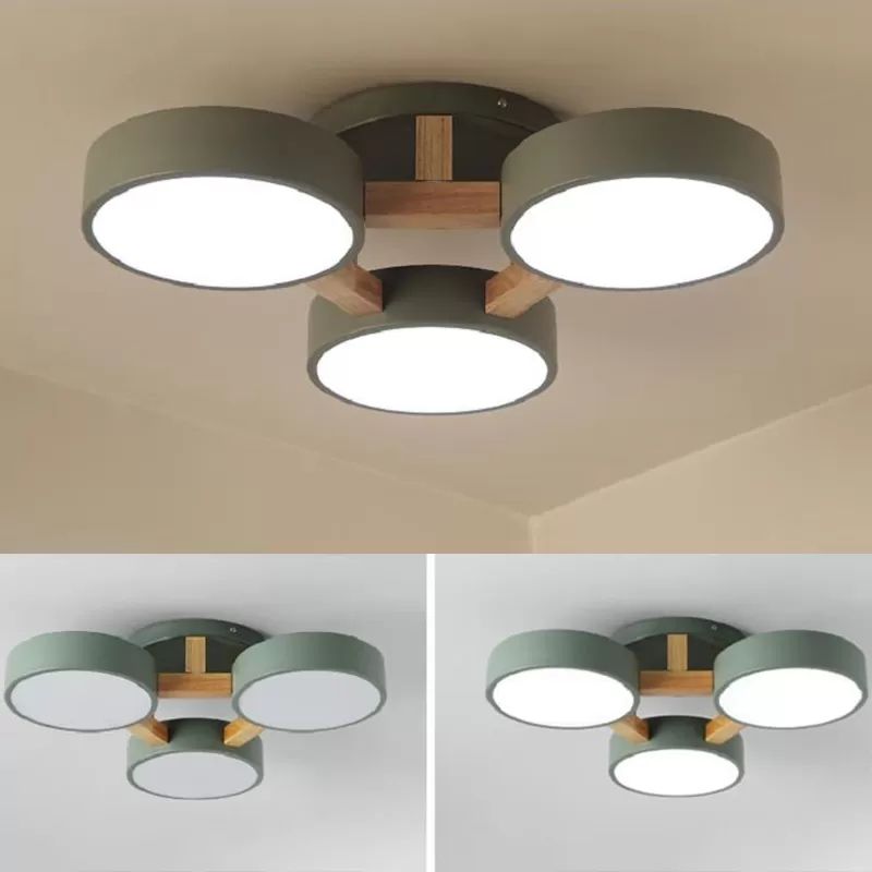 Aria Ronde LED Plafonnier Blanc/Vert/Gris Fumé Métal/Acrylique Salon - Neutralighting