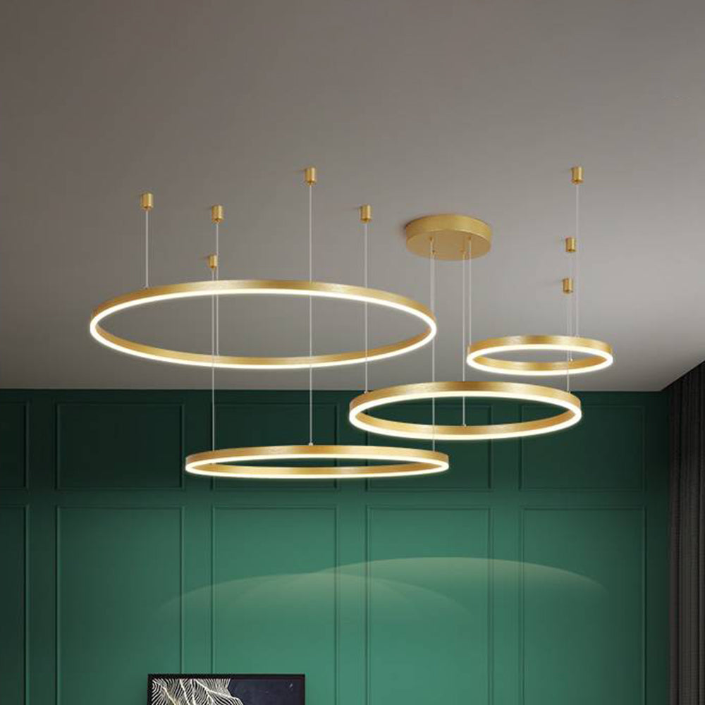 Remi Suspension Anneau Moderne Métal Noir/Doré/Café Salon