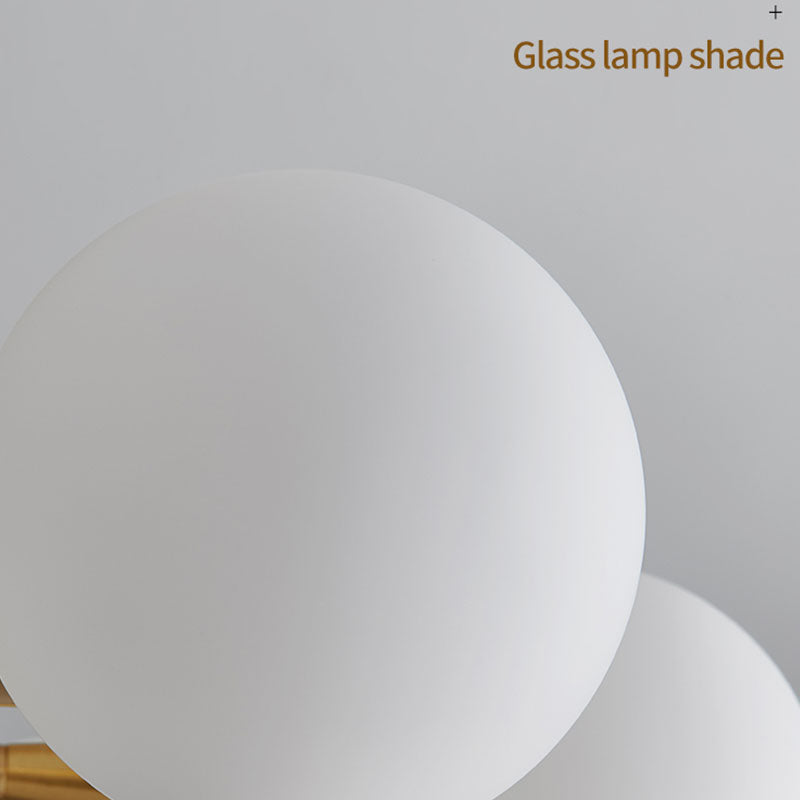 Valentina Suspension Boule Moderne, Laiton/Verre, Blanc/Claire, Salon - Neutralighting