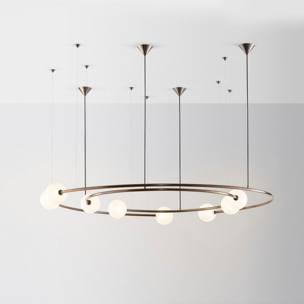 Valentina Suspension Anneau Moderne, Métal/Verre, Noir/Doré, Salon - Neutralighting