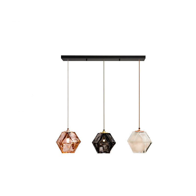 Valentina Polyèdre LED Suspension Métal Verre Cuisine Chambre à Coucher - Neutralighting