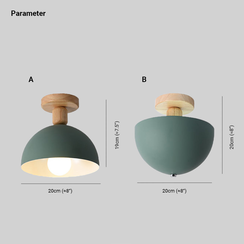 Muto Dôme Moderne LED Plafonnier Blanc/Gris Bois/Métal Salle d'étude - Neutralighting
