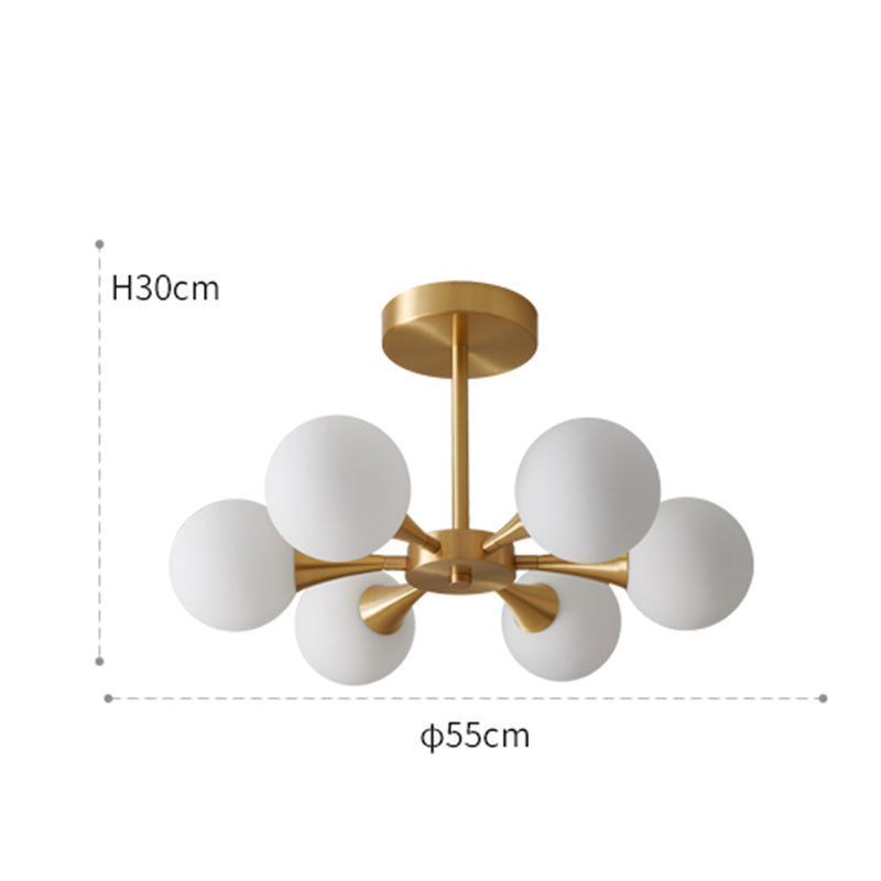 Valentina Suspension Boule Moderne, Laiton/Verre, Blanc/Claire, Salon - Neutralighting
