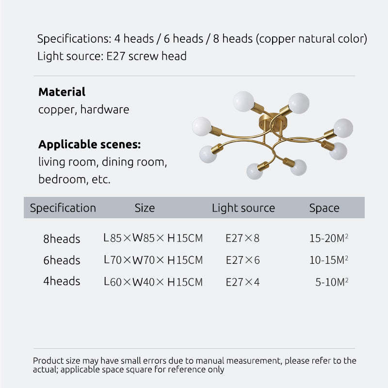 Valentina Plafonnier Boule Moderne, Métal, Doré, Salon - Neutralighting