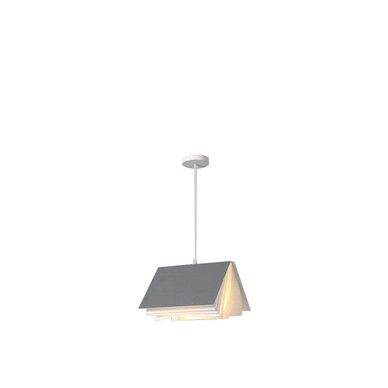 Arisha Suspension Carré Contemporaine, Métal/Tissu, Blanc/Gris, Chambre à Coucher/Librairie - Neutralighting