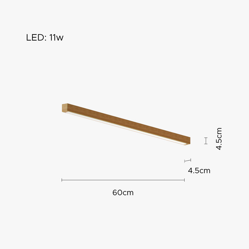 Urien Plafonnier Longue Linéaire Simple. Bois. Couloir/Chambre - Neutralighting