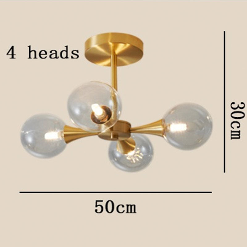 Valentina Suspension Boule Moderne, Laiton/Verre, Blanc/Claire, Salon - Neutralighting