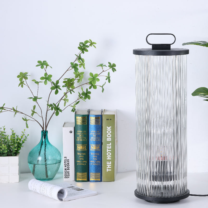 Ray Lampadaire Cylindre Simple, Métal/Verre, Gris, Jardin - Neutralighting