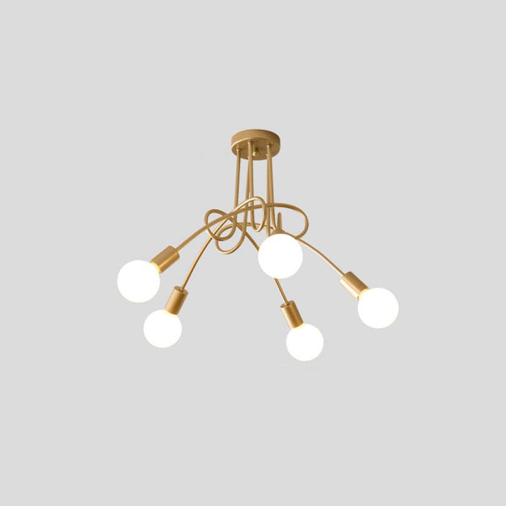 Valentina Lustre Linéaire/Bulle Moderne, Métal, Noir/Blanc/Or, Salon - Neutralighting