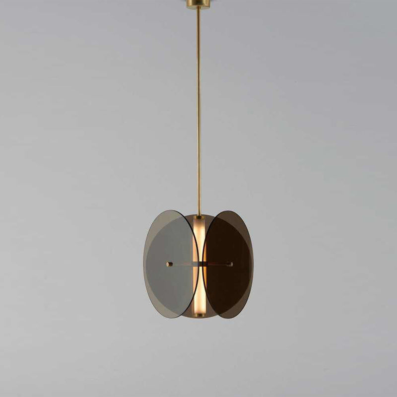 Valentina Suspension Rond LED Simplicité Noir Métal/Verre Chambre à Coucher - Neutralighting