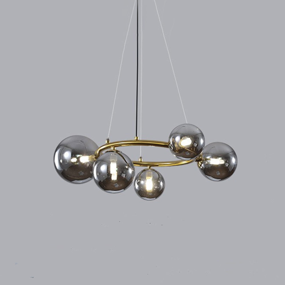 Valentina Luminaires Suspensions Anneau Moderne Métal/Verre Noir/Blanc/Gris/Doré Chambre à Coucher
