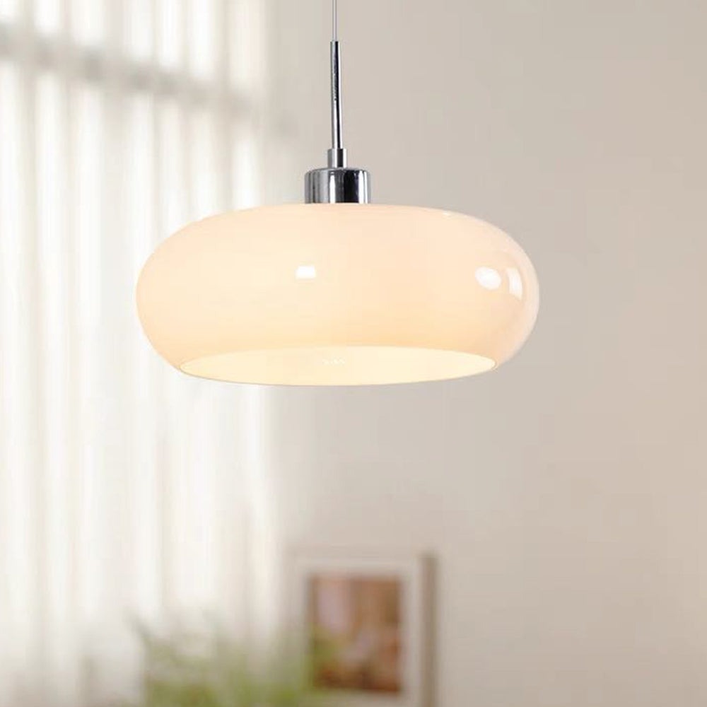 Charlotte Suspension Dôme Moderne Verre. Blanc/Orange. Salle de Bain - Neutralighting