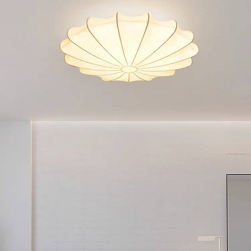 Ritta Ronde Moderne LED Plafonnier Blanc Tissu Salon Chambre à coucher - Neutralighting