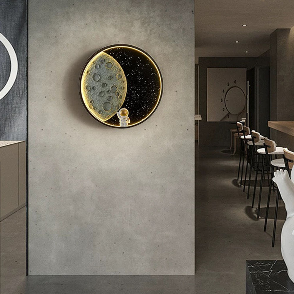 Aria Applique Murale Astronaute Rounde Lune, Métal, Chambre/Salon - Neutralighting
