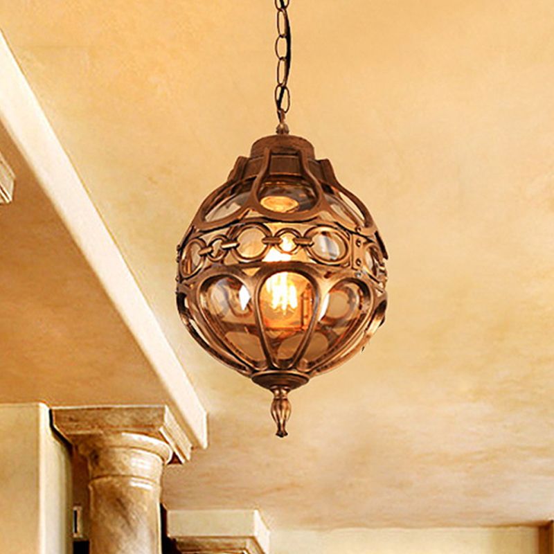 Silva Sphère Vintage LED Suspension Noir Bronze Métal Verre Salon Chambre à coucher - Neutralighting