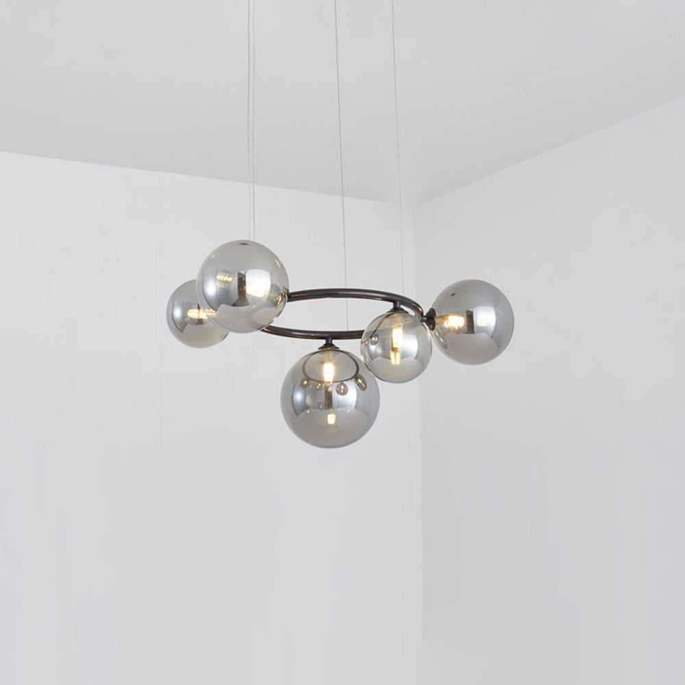 Valentina Luminaires Suspensions Anneau Moderne Métal/Verre Noir/Blanc/Gris/Doré Chambre à Coucher