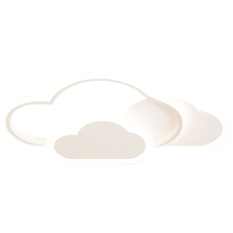 Arisha Plafonnier Nuage Moderne, Acrylique/Metal, Blanc/Rose, Chambre - Neutralighting