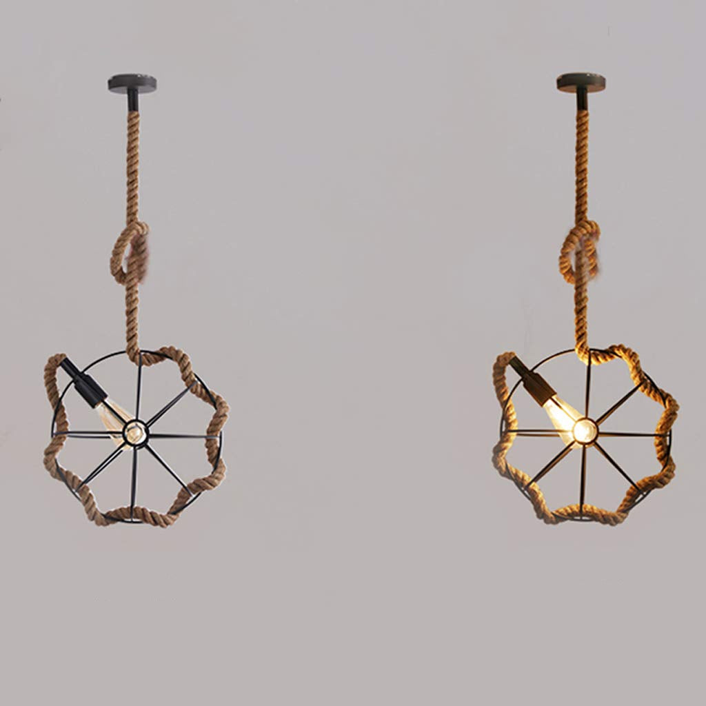 Epoch Suspension LED Rétro en Métal Noir/Barre de Corde/Salon - Neutralighting