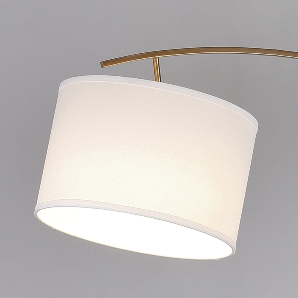 Mira Design Italien Lampadaire Arc Moderne Métal/Tissu Noir/Doré Salon - Neutralighting