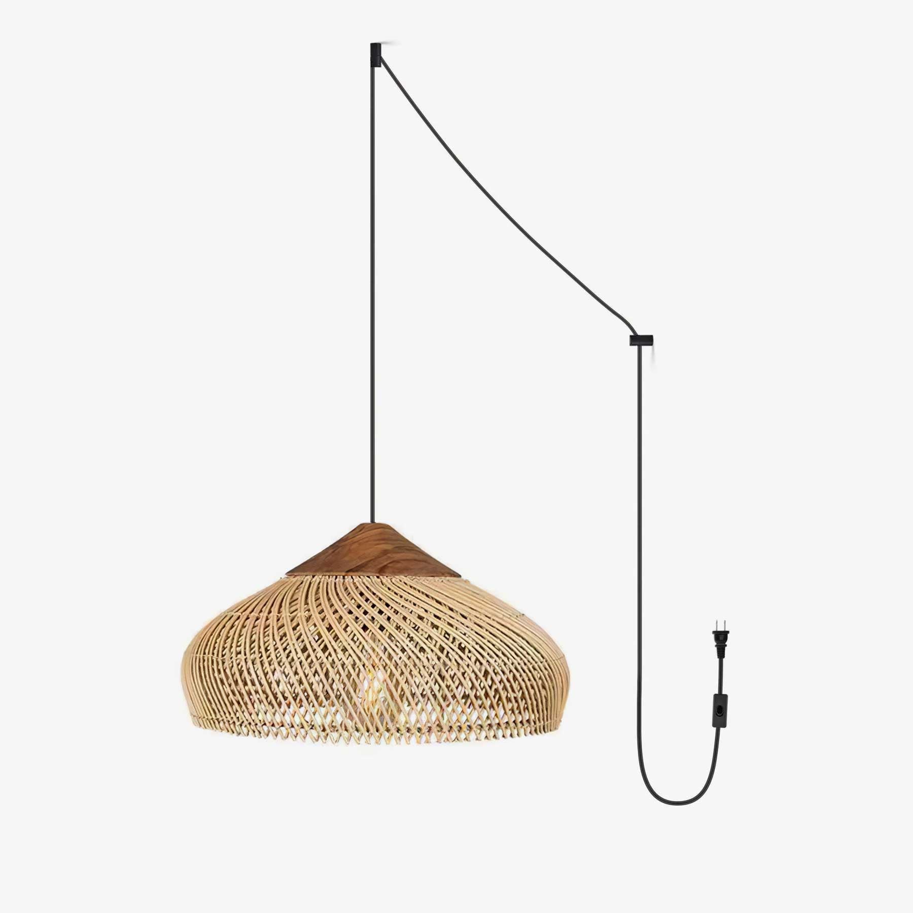 Solara Suspension Rotin Tressé Swag - Neutralighting