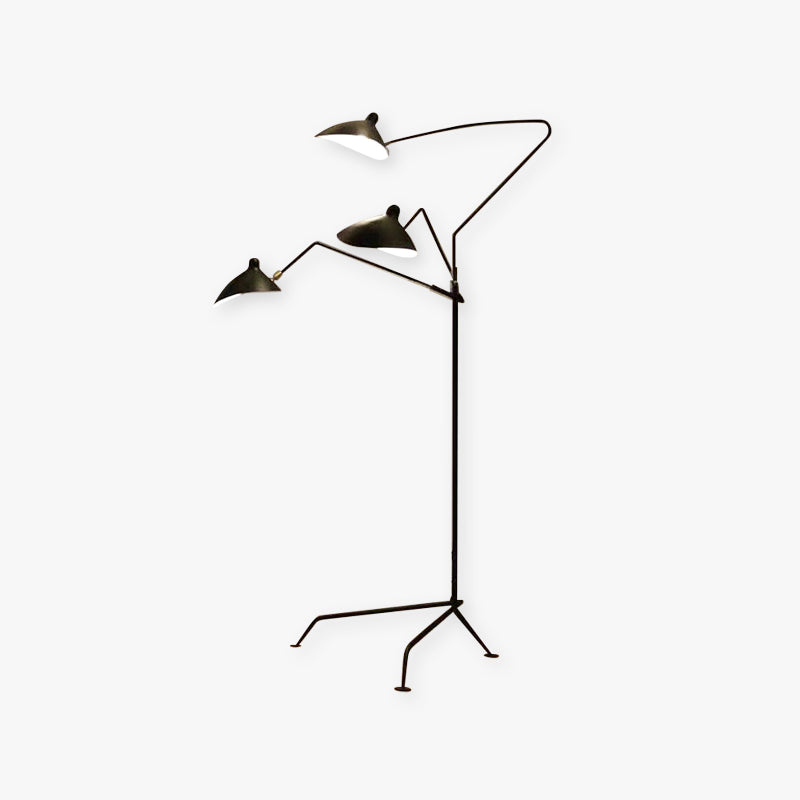 Arisha Lampadaire Cône Industriel, Métal, Noir, Salon - Neutralighting