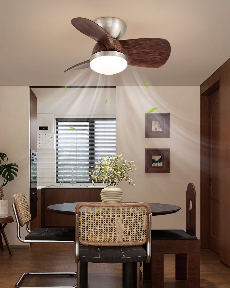 Plafonnier ventilateur Dyms illustrant le moteur en cuivre pur