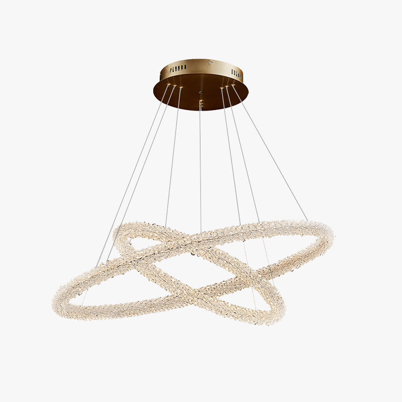 Kristy Suspension Anneau Minimaliste, Metal/Cristal, Blanc, Chambre - Neutralighting