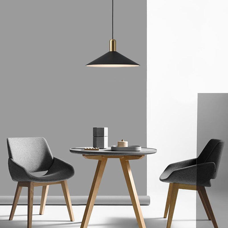 Arisha Suspension Moderne LED Acrylique/Métal, Noir/Blanc/Or, Salon - Neutralighting