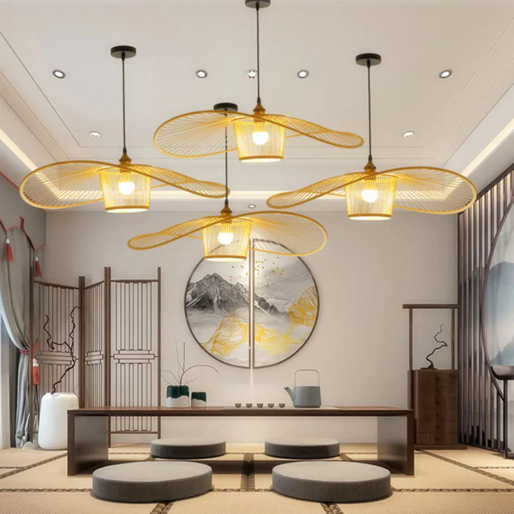 Ritta Moderne LED Suspension Bambou Salon Salle à manger - Neutralighting