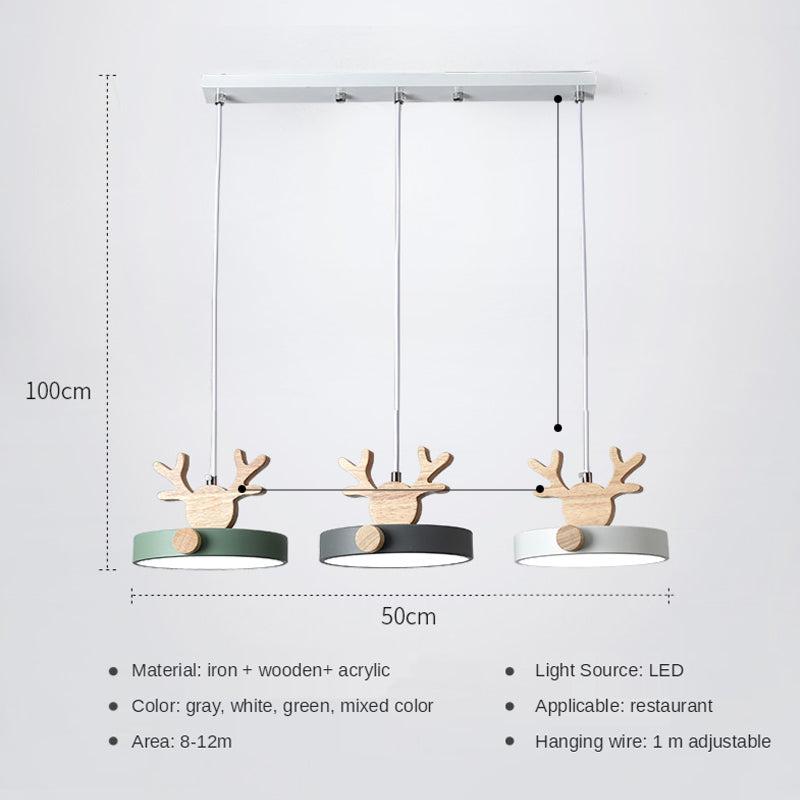 Valentina Suspension Rond Mignon Moderne Métal/Bois Vert/Noir Salle à manger - Neutralighting
