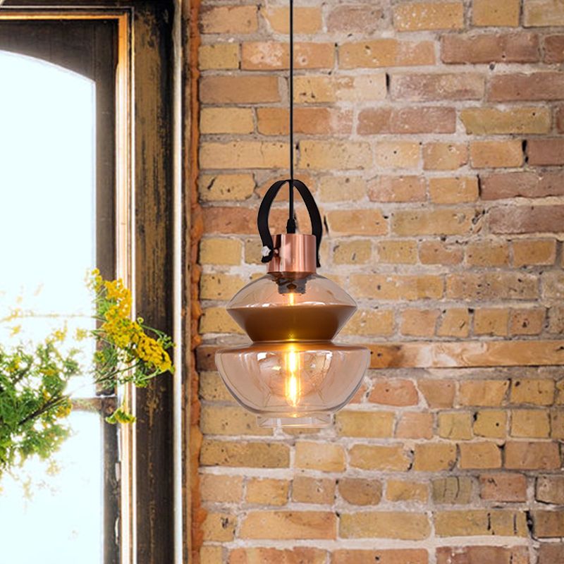 Silva Moderne LED Suspension Ambre Métal Verre Salon Salle à manger - Neutralighting