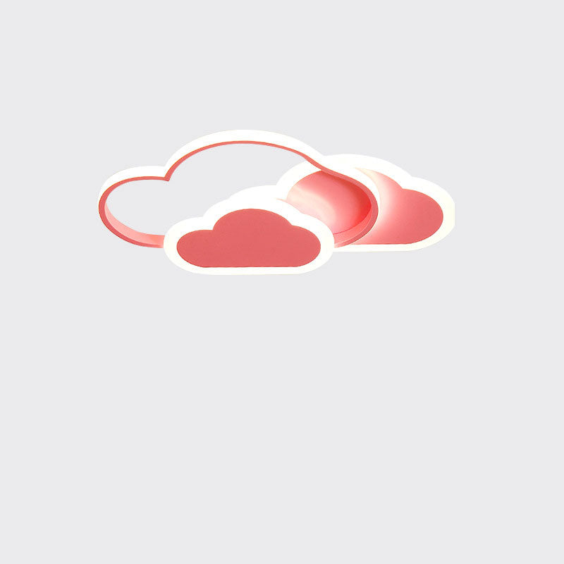 Arisha Plafonnier Nuage Moderne, Acrylique/Metal, Blanc/Rose, Chambre - Neutralighting