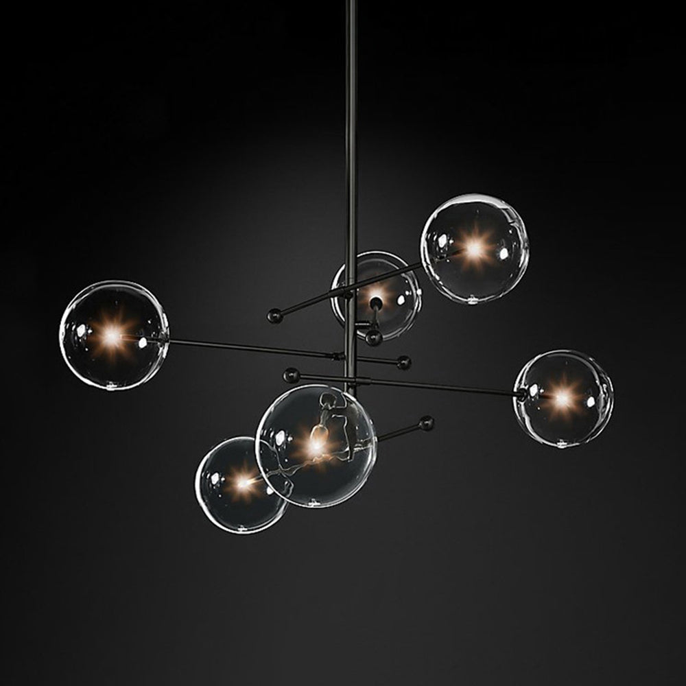 Valentina Lustre Multi Moderne, Métal/Verre, Noir/Doré, Salon - Neutralighting