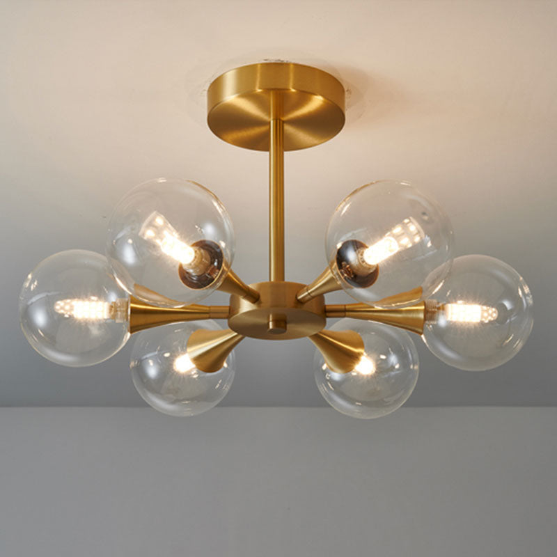 Valentina Suspension Boule Moderne, Laiton/Verre, Blanc/Claire, Salon - Neutralighting