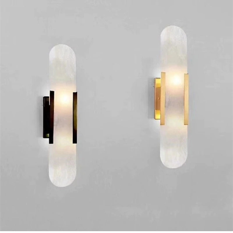Arisha Applique Murale Marbre/Metal Moderne, Noir/Or, Cour - Neutralighting