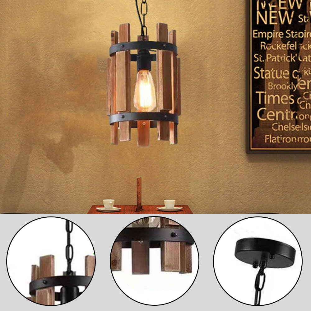 Epoch Rétro LED Suspension Métal/Bois Salon/Chambre À Coucher - Neutralighting