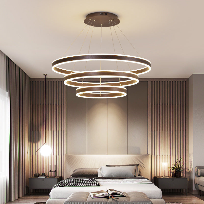Arisha Led Suspension Cercle Minimaliste, Acrylic/Metal, Brun, Chambre - Neutralighting