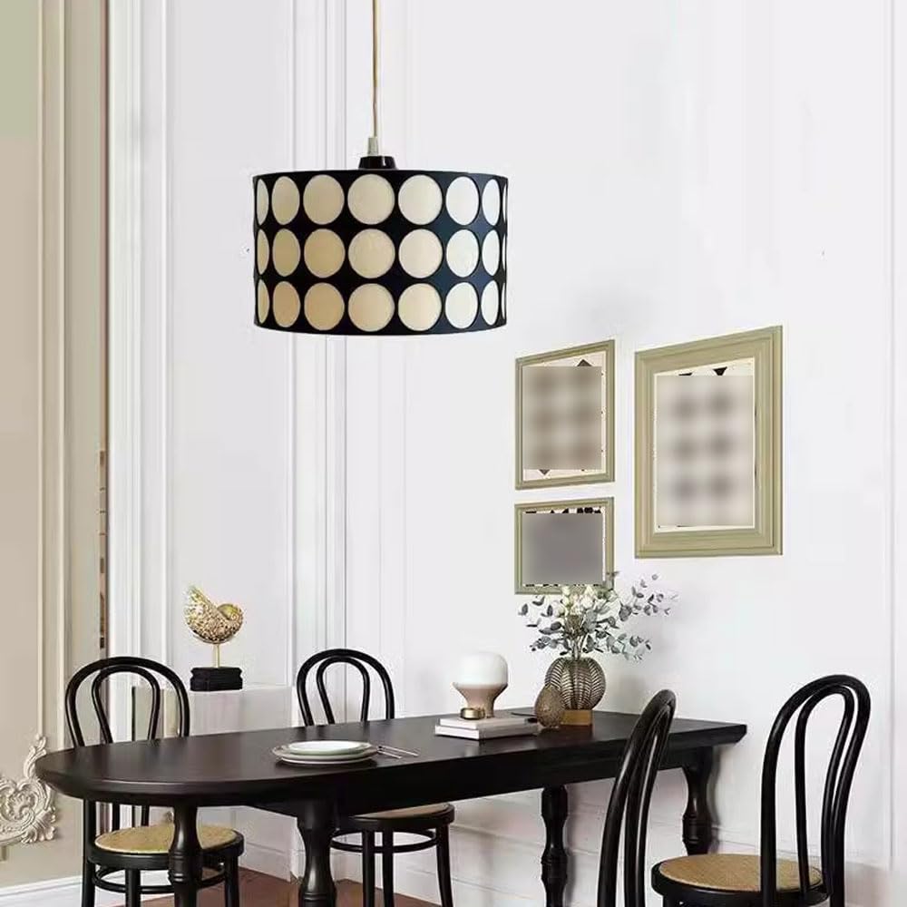 Valentina Rétro Ronde LED Suspension Métal/Tissu Salon - Neutralighting