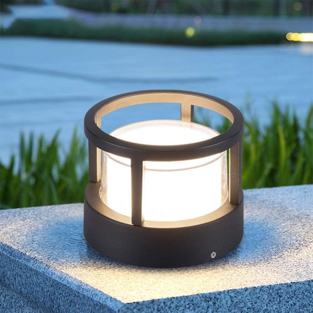 Ray Lampadaire Cylindre Moderne, Métal/Acrylique, Noire/Blanche, Jardin - Neutralighting