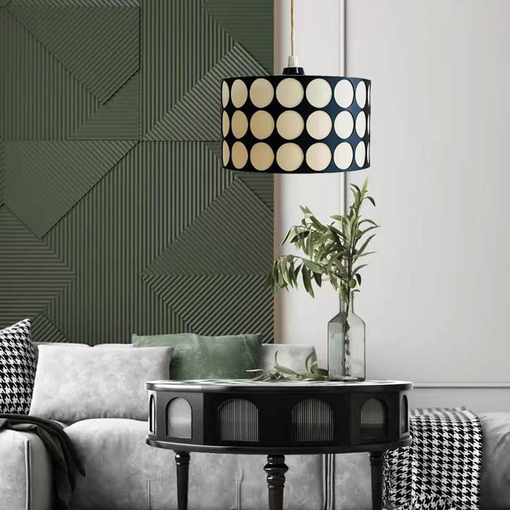 Valentina Rétro Ronde LED Suspension Métal/Tissu Salon - Neutralighting