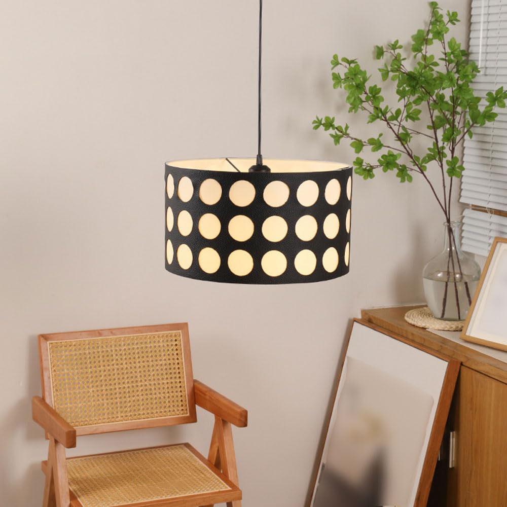 Valentina Rétro Ronde LED Suspension Métal/Tissu Salon - Neutralighting
