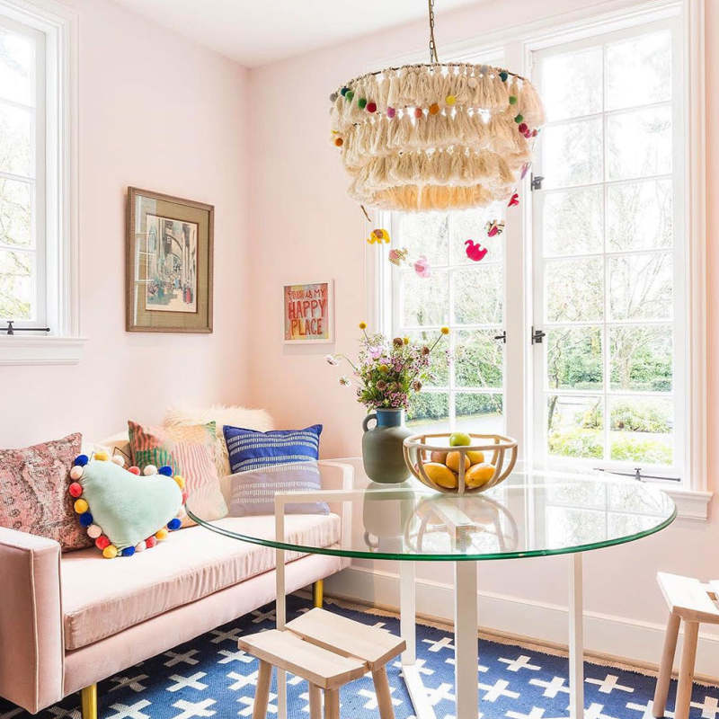 Ritta Suspension Nuage Retro, Metal/Tissu, Rose/Beige/Violet, Salon - Neutralighting