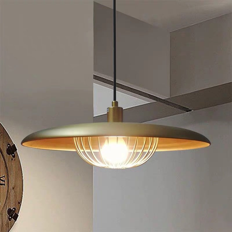 Arisha Suspension Ronde Moderne LED Luxe Métal, Or/Gris/Noir/Marron/Bois, Salon - Neutralighting