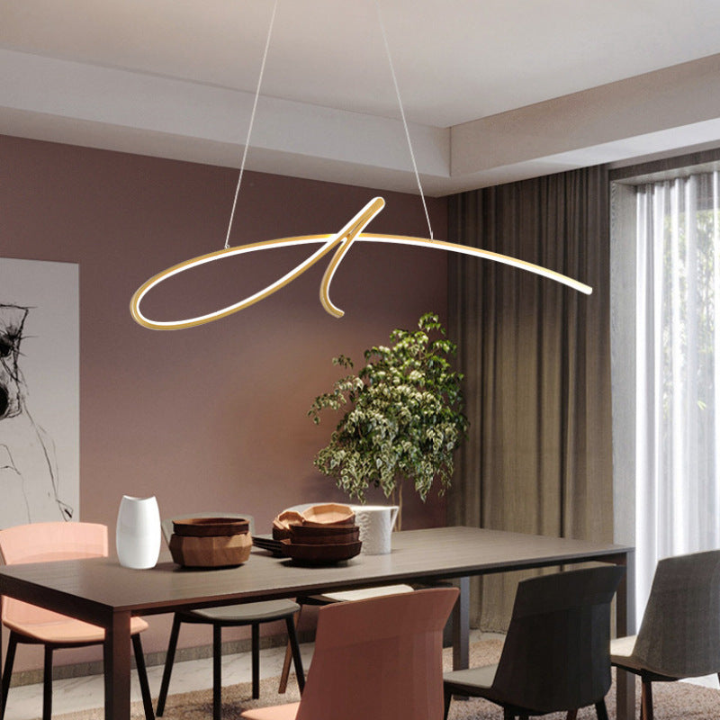 Arisha Suspension Linéaire Simple, Métal, Noir/Or, Salon - Neutralighting