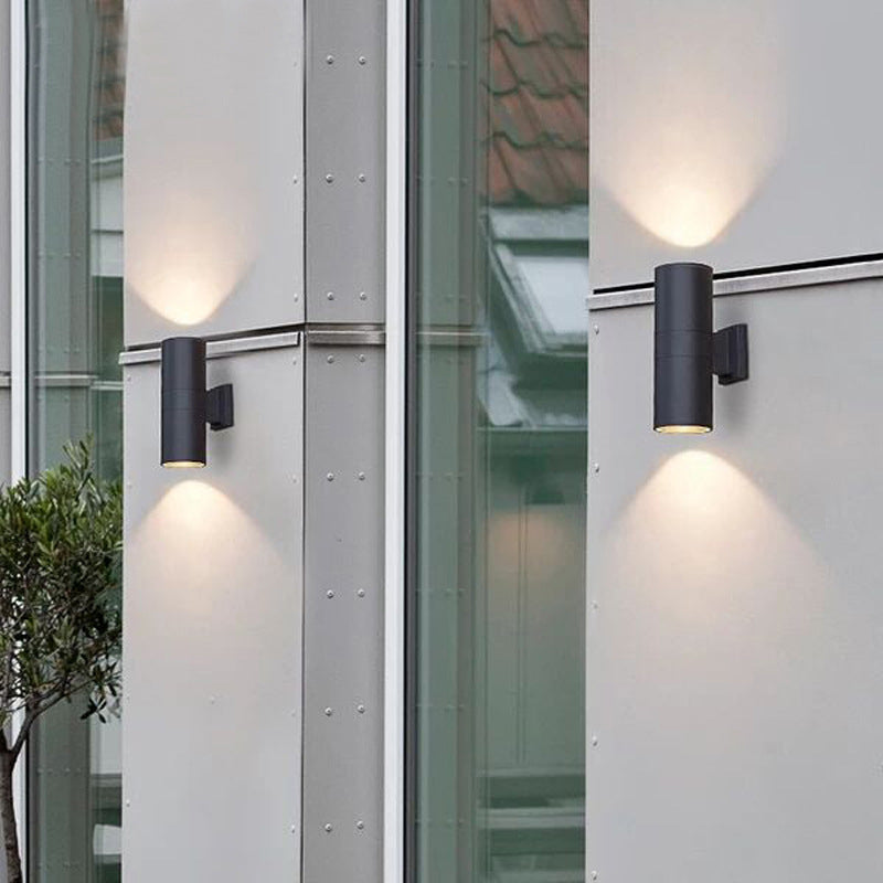 Kren Applique Extérieure Cylindre Simple. Verre. Noir. Cour - Neutralighting