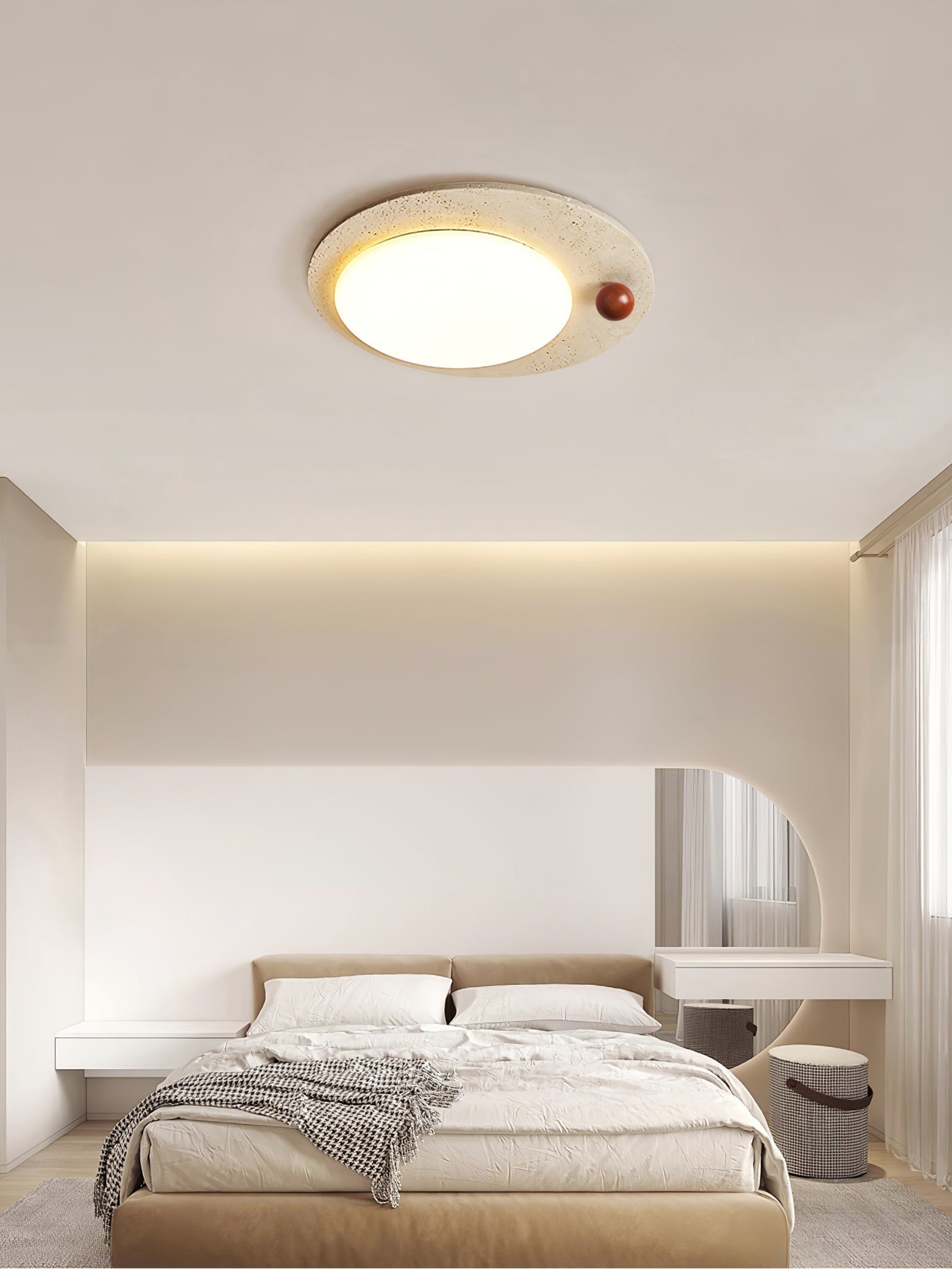 Orbia Lumière de Plafond Circulaire en Travertin - Neutralighting