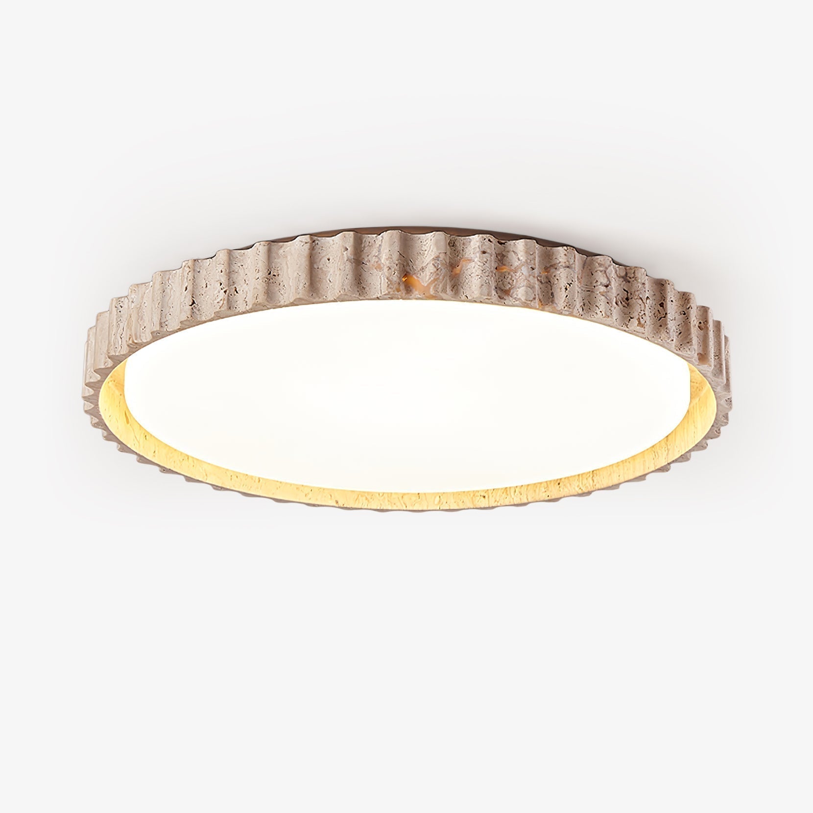 Ornorus Plafonnier Anneau Cannelé en Travertin - Neutralighting